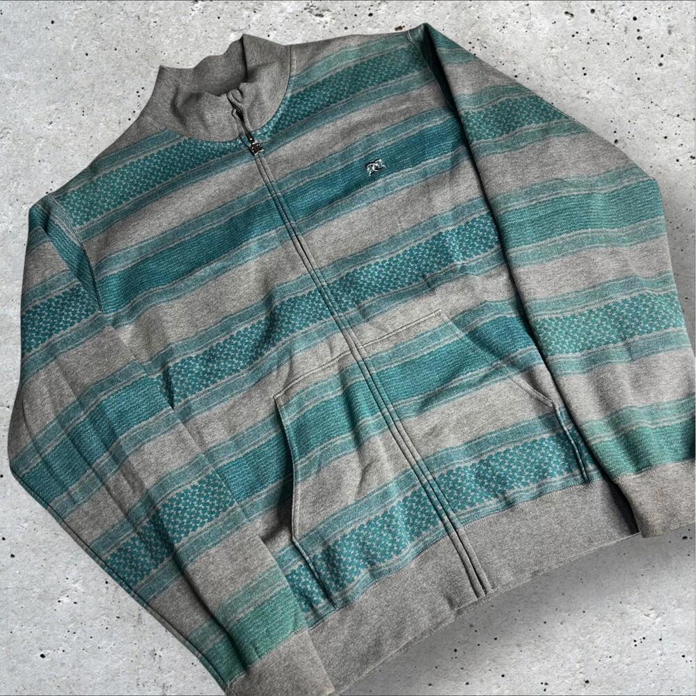 DC Striped Zip-up Sweater Skater Y2K‎ Size XL